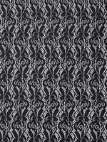 Ткань кружевная гипюр стрейч 160 г/м², ш.150см, арт.SZ031636 цв.черный, уп.25м