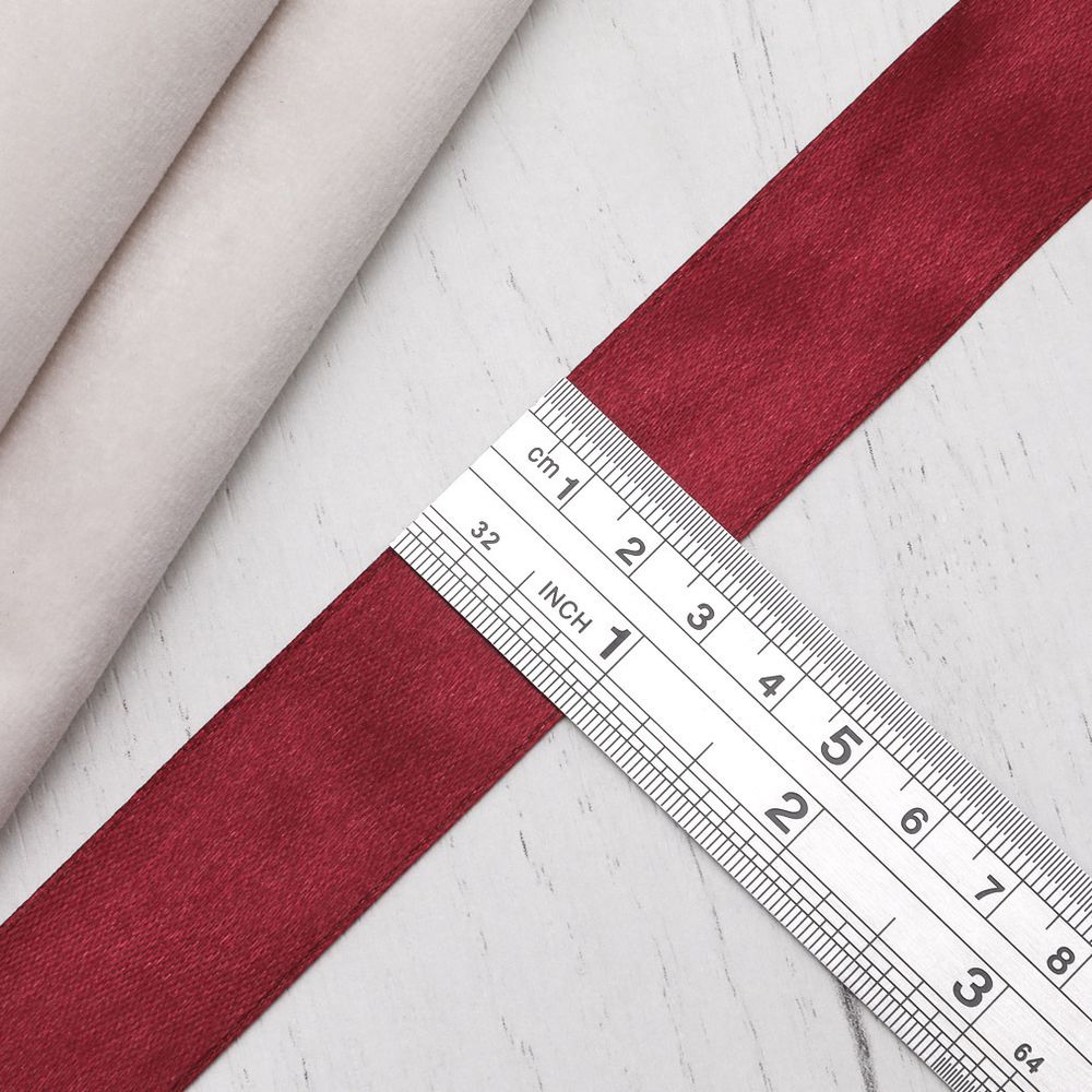 Лента атласная 1-сторонняя 25.0 мм / 22.86±1 метров, 029 бордовый, Globus