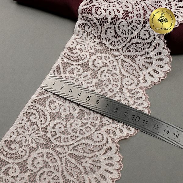 Кружево эластичное (стрейч) 110 мм, 40992PP цв.розовый, 3 метра, Kruzhevo