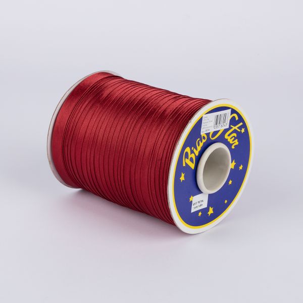 Косая бейка атласная 15 мм / 132±1 метра, В084 т.бордовый, NGK-15P