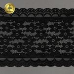 Кружево бельевое эластичное 180 мм / 10 м, цв.2 черный, Kruzhevo