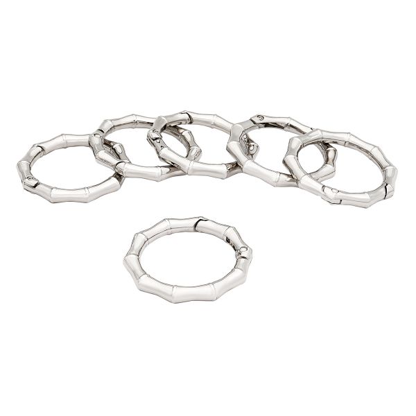 Карабин металл кольцо ⌀32 мм, декоративный, серебро (никель), MB_2231, 6 шт