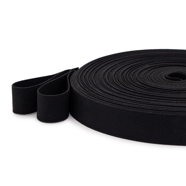 Резинка башмачная 25.0 мм / 25 метров, вязаная, черный