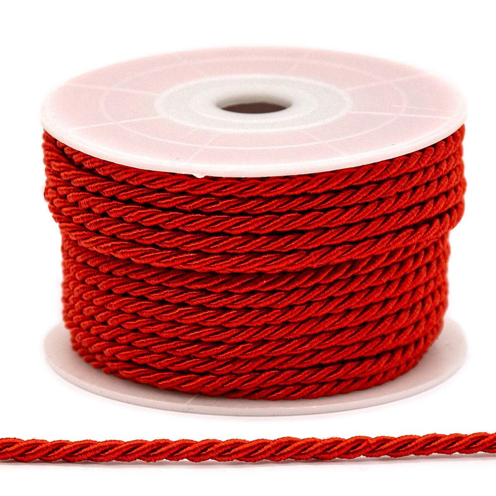 Шнур витой ⌀3.0 мм / 18.29 метров, цв.20 красный