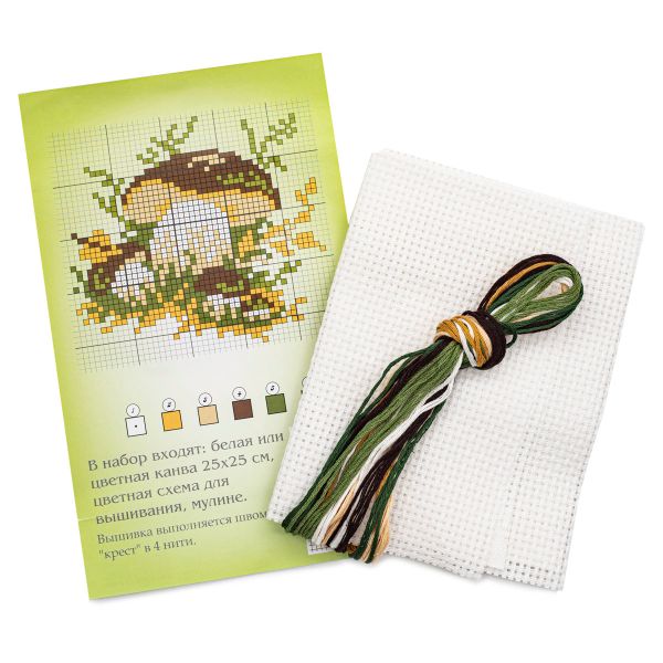 Набор для вышивания нитками РС Студия, Боровик 12х13 см