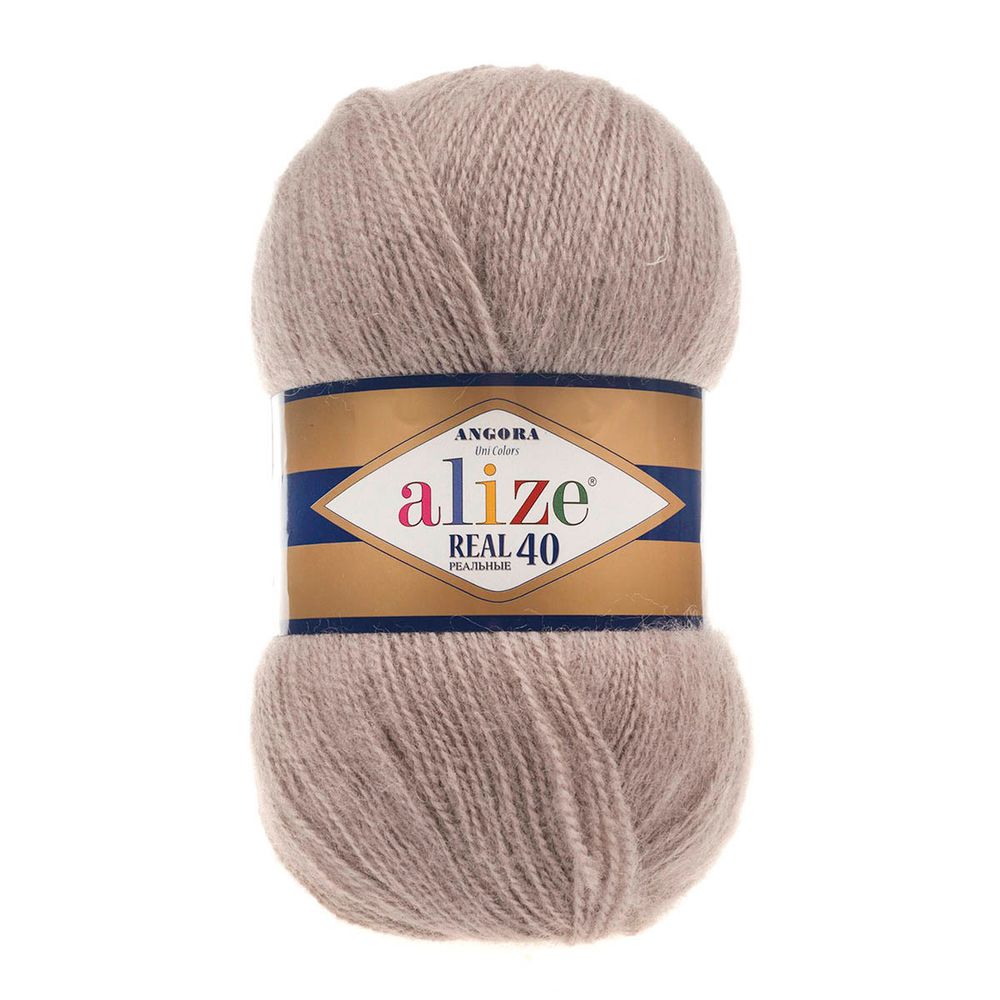 Пряжа Alize (Ализе) Angora Real 40 / уп.5 мот. по 100 г, 430м, 541 бежевый A