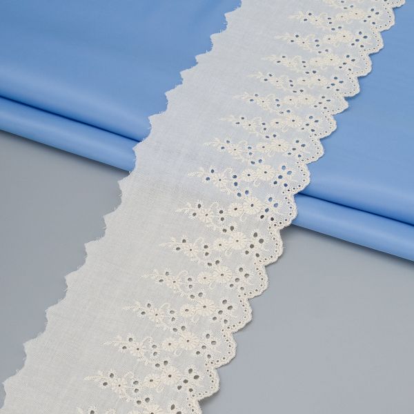 Кружево шитьё 117 мм / 14.63 метра, бежевый, QYC-046