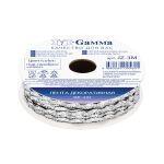 Тесьма отделочная зигзаг 3 мм, 5х3 м, серебро, Gamma JZ-3M