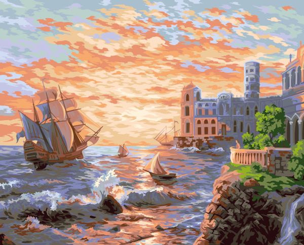 Картина по номерам Фрея, У моря, 50х40 см