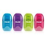 Точилка с ластиком Capsule 1 отверстие 16 шт, ассорти, Milan 4701116