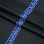 Кружево вязаное (тесьма) хлопковое 20 мм / 10 метров, цвет JD054 синий, (CL-071)