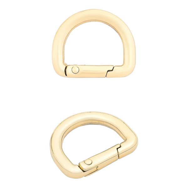 Карабин металл полукольцо 20 мм, золото, MB_2232, 6 шт