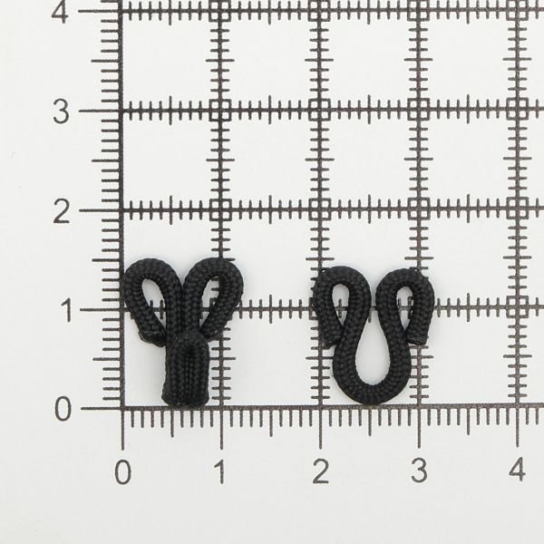 Крючки пришивные в оплетке 10х25 мм, цв.черный, 100 шт