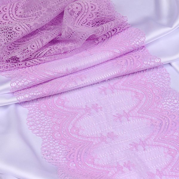 Кружево бельевое эластичное 230 мм / 10 м, 8037, цв.F165 нежная сирень, Kruzhevo