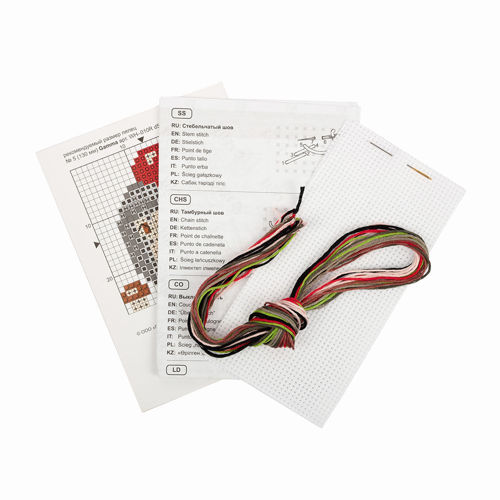 Набор для вышивания нитками Klart, Маленький Ежик, 9,5х9,5 см