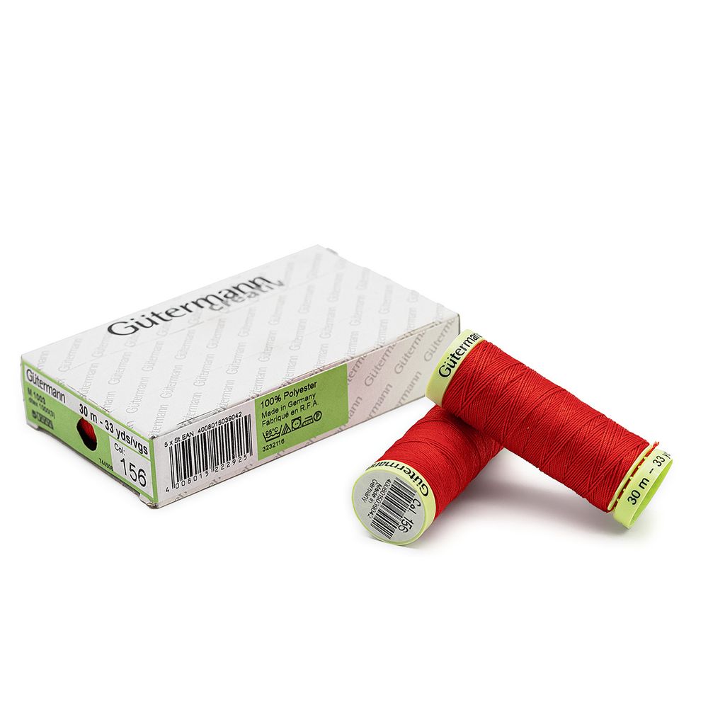 Нитки отделочные Gutermann Top Stitch, 30м, 156 красный, 5 катушек