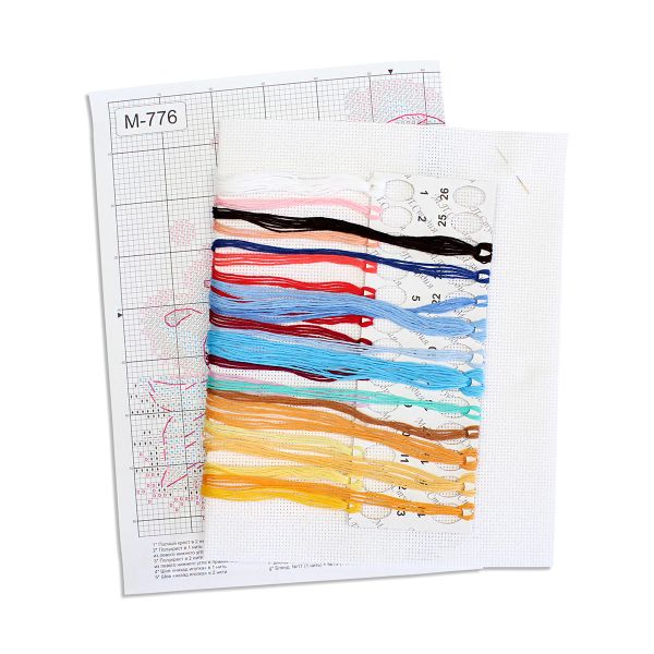 Набор для вышивания нитками МП Студия, Весёлое купание 14х20см