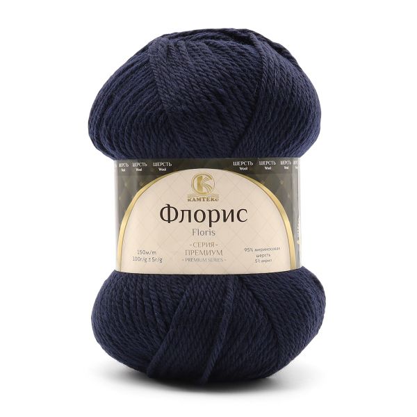 Пряжа Камтекс Флорис / уп.5 мот. по 100 г, 150 м, 173 синий