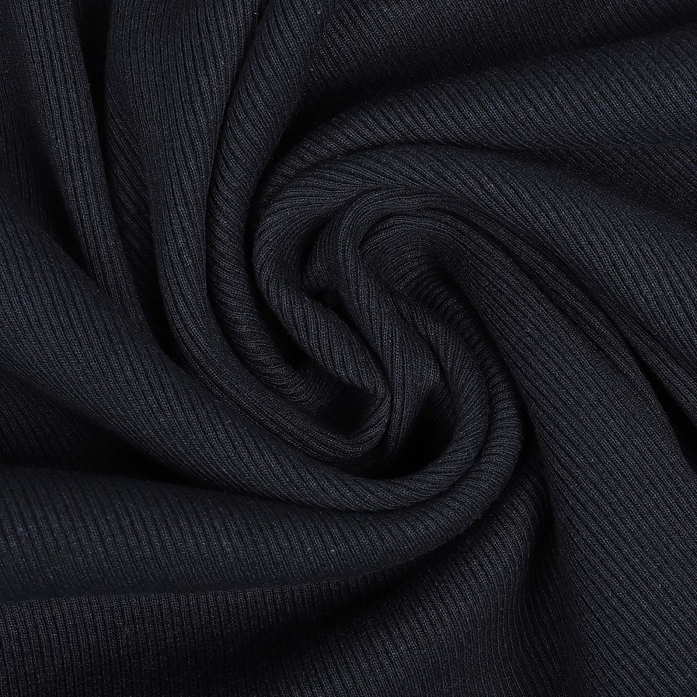 Кашкорсе трикотажное полотно 400 г/м², 60+60 см, тем.синий меланж, 30кг (1кг-2,10м) /TOS/