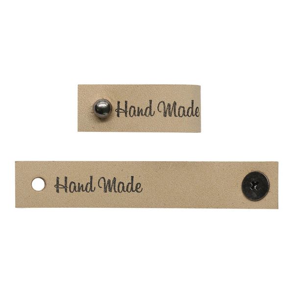 Бирка кожаная с кнопкой 