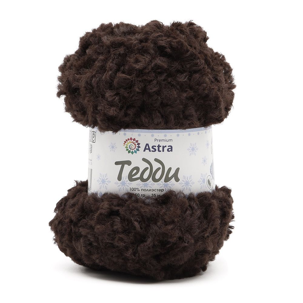 Пряжа Astra Premium (Астра Премиум) Тедди букле / уп.1 мот. по 150 г, 35 м, 07 коричневый
