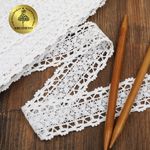 Кружево вязаное (тесьма) 49 мм / 10м, D1018 цв.01 белый, Kruzhevo