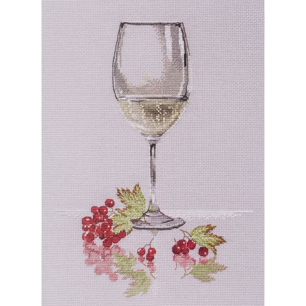 Набор для вышивания нитками Овен 1680, Бокал игристого 18х25 см