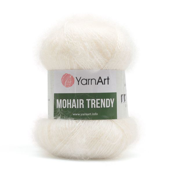 Пряжа YarnArt (ЯрнАрт) Mohair trendy / уп.5 мот. по 100 г, 220м, 101 белый