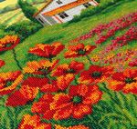 Набор для вышивания бисером Паутинка, Маки Прованса 28х38 см