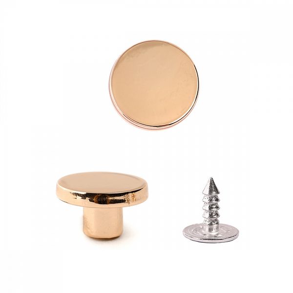 Пуговицы джинсовые ⌀15 мм, фиксированная ножка, металл, TBY-1356 золото уп.20 шт