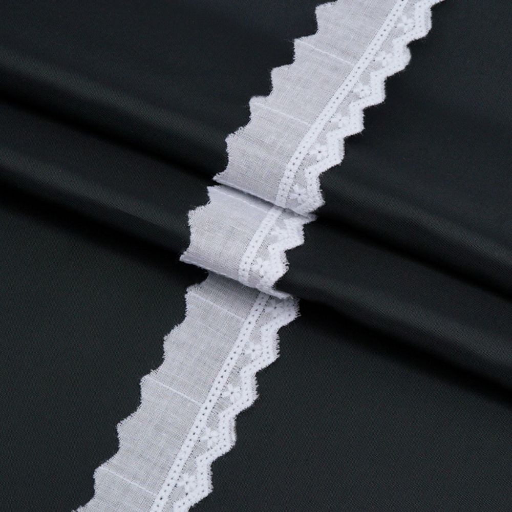 Кружево шитьё х/б 27 мм / 3.4 метра, цвет белоснежный