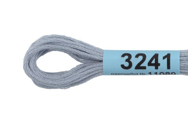 Мулине Gamma 100% хлопок, цв.3241 серо-голубой, 24 мотка по 8 метров