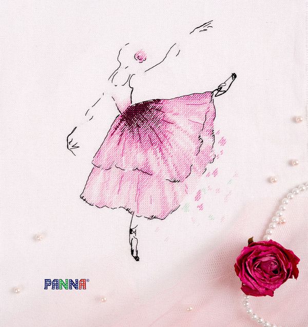 Набор для вышивания нитками Panna, Балерина, 19,5х23 см