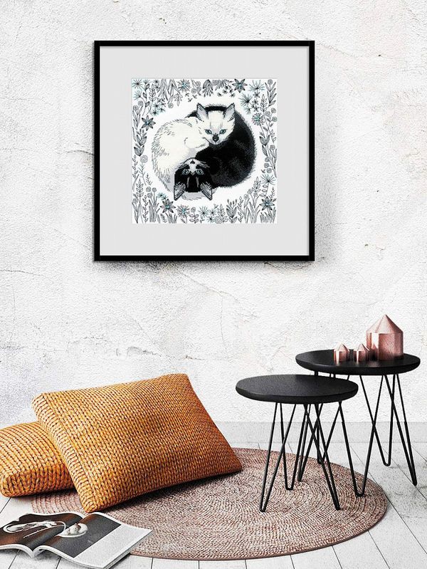 Набор для вышивания нитками Риолис, Инь и Ян 30х30 см