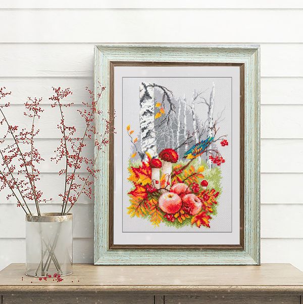 Набор для вышивания нитками Чудесная игла, Осенняя палитра, 18х27 см