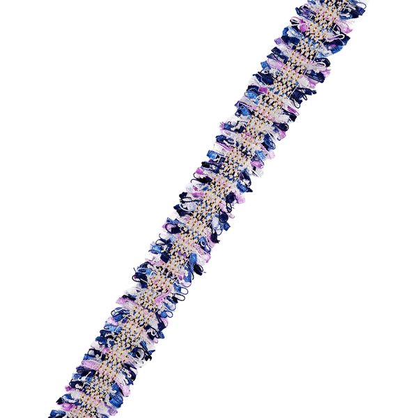 Тесьма твидовая Шанель с люрексом 2 см / 41,2м, 2 синий, 3AR2651