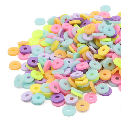 Бусины полимерная глина ⌀6 мм, плоские, 20г, Astra&Craft (B11 розовый, зеленый, желтый микс)