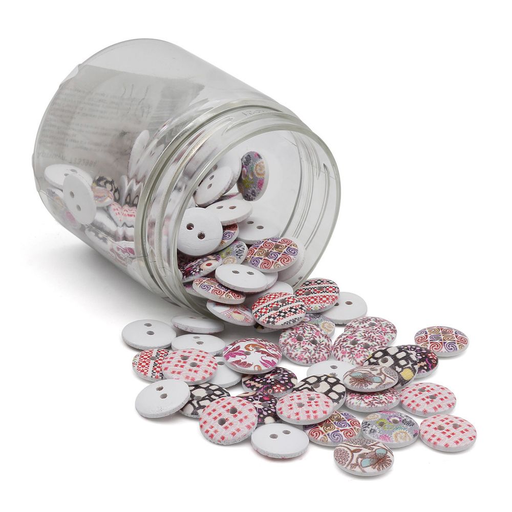 Украшения декоративные пуговицы деревянные Орнаменты №2, 15 мм, 100 шт