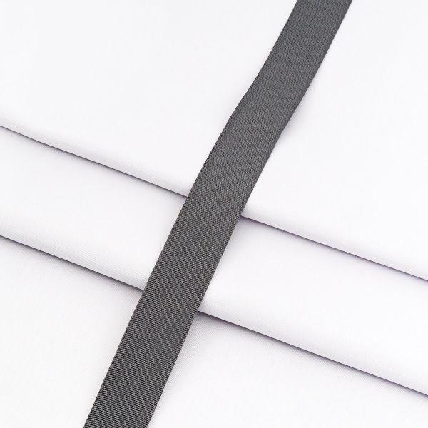 Тесьма (лента) окантовочная 22 мм / 100 метров, 4.5 г/м, 100% п/э, 28 темно-серый, 6135-0293