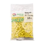 Бисер Astra&Craft 6/0 (4.1 мм), 150 г (10х15 г), цв. 42 желтый/непрозрачный