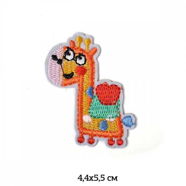 Термоаппликация вышитая Жираф 4,4х5,5см, 10 шт