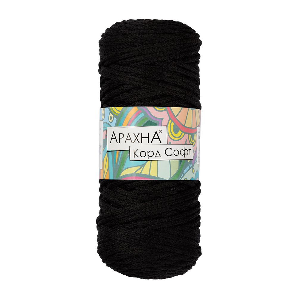 Пряжа Arachna Cord Soft / уп.3 мот. по 260г, 100м, 310 черный