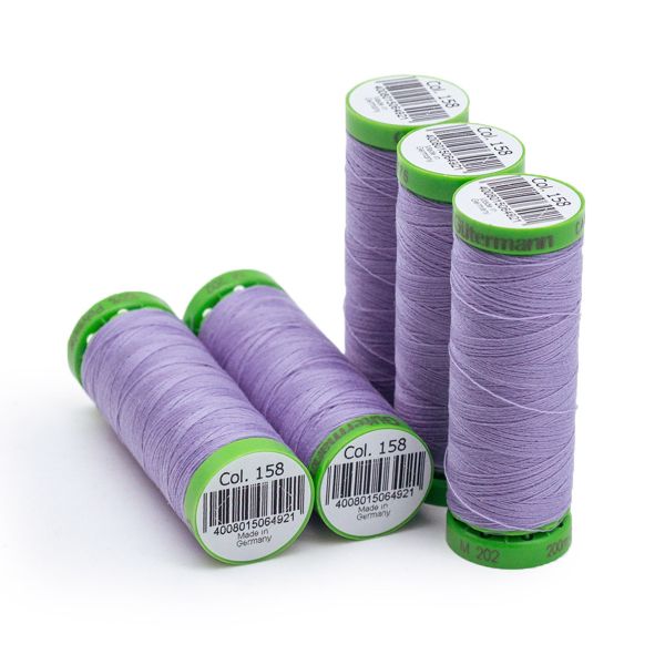 Нитки для тонких тканей Gutermann Extra Fine 150, 200м, 158 св.сиреневый, 5 катушек