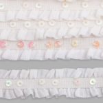 Резинка декоративная с пайетками 13.0 мм / 1 метр, белый, W-035