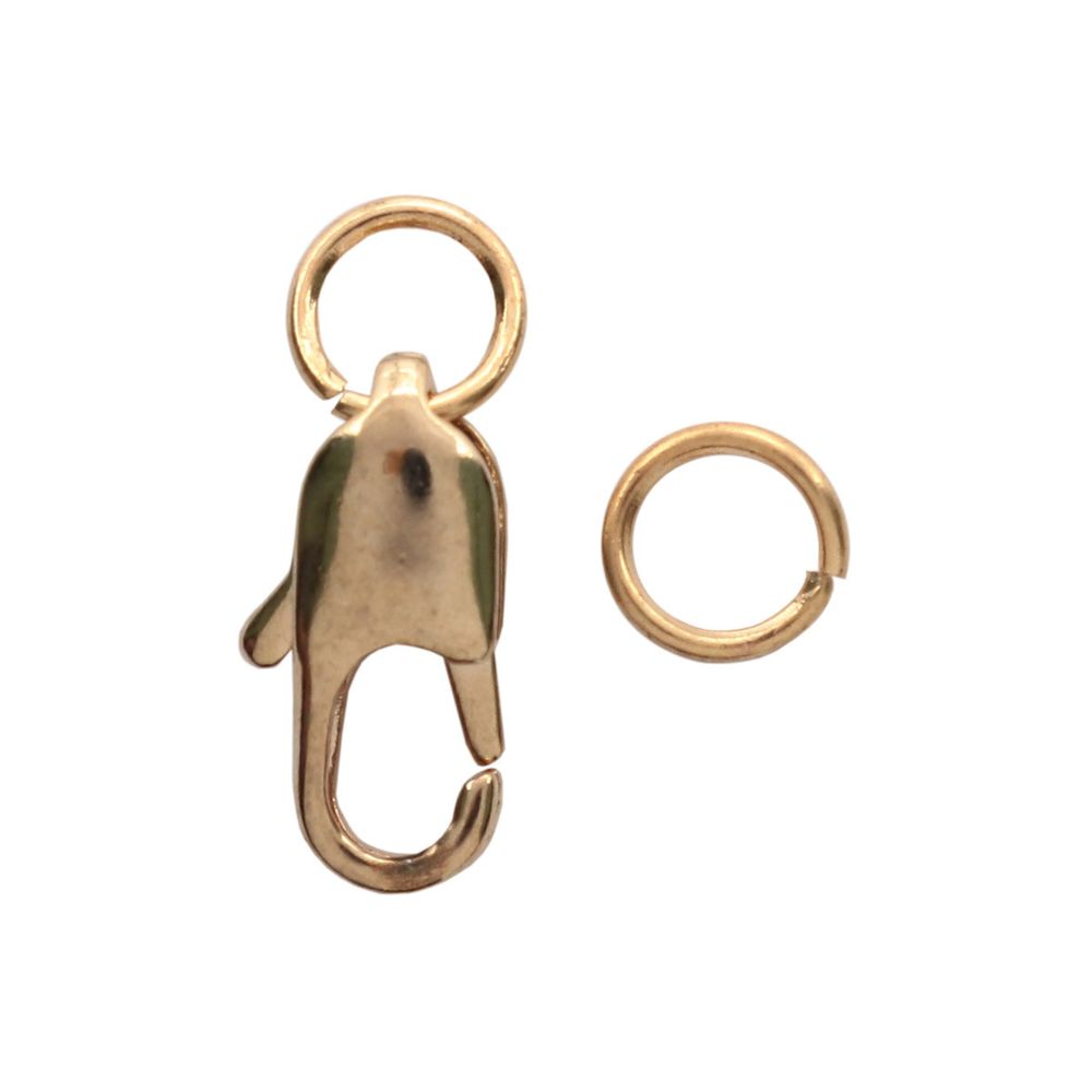 Замок для бус карабин с кольцами 12 мм, 5 штук, Астра (Золото) 4AR238