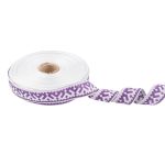 Лента (тесьма) жаккардовая 24.0 мм / 25 метров, Орнамент для северных народов, рис 9674 белый/фиолетовый, Gamma С3772