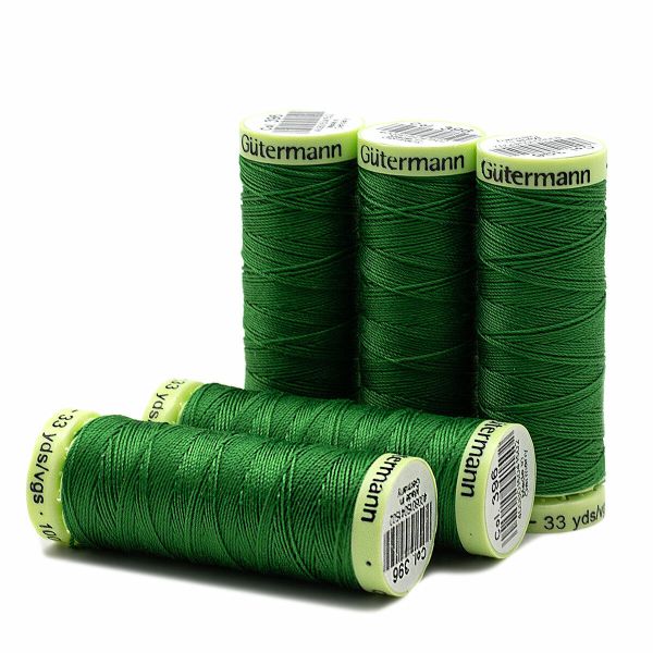 Нитки отделочные Gutermann Top Stitch, 30м, 396 ярко-зеленый, 5 катушек