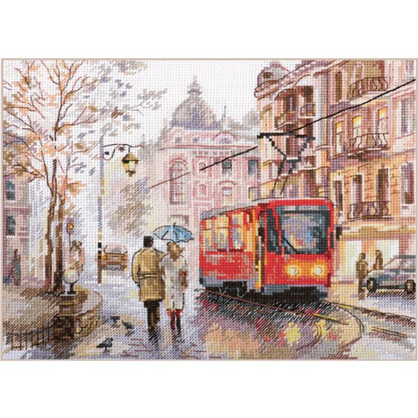 Набор для вышивания нитками Алиса, Октябрь в городе 23х17см