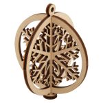 Подвеска объемная Новогодняя фанера ⌀6.38 смх7.48 см, Снежинка, Mr.Carving КЛ-13