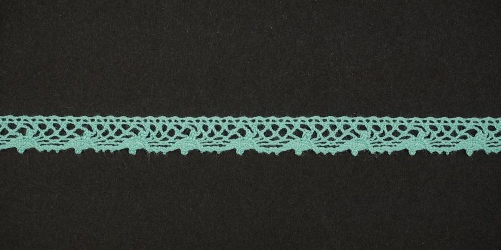 Кружево вязаное (тесьма) 8 мм, цв.мятный, Alfa, 25 метров, AF-352-075